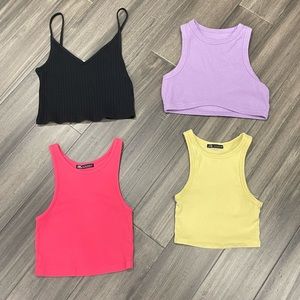 miscellaneous brands ribbed crop top bundle (zara, amazon, h&m)